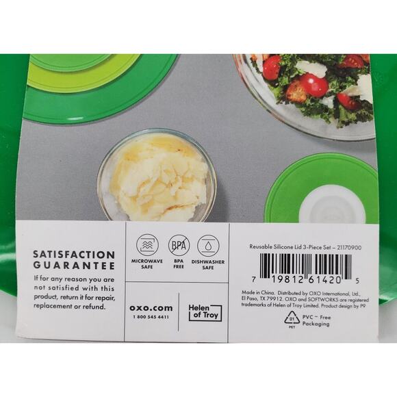 OXO Good Grips 3 Pcs Set, S M L Reusable Silicone Lids/Microwave Splatter Guards - Picture 5 of 5